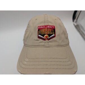 Otto Cap Project Pinball Distressed Hat Tan Embroidered Adjustable 104-1018